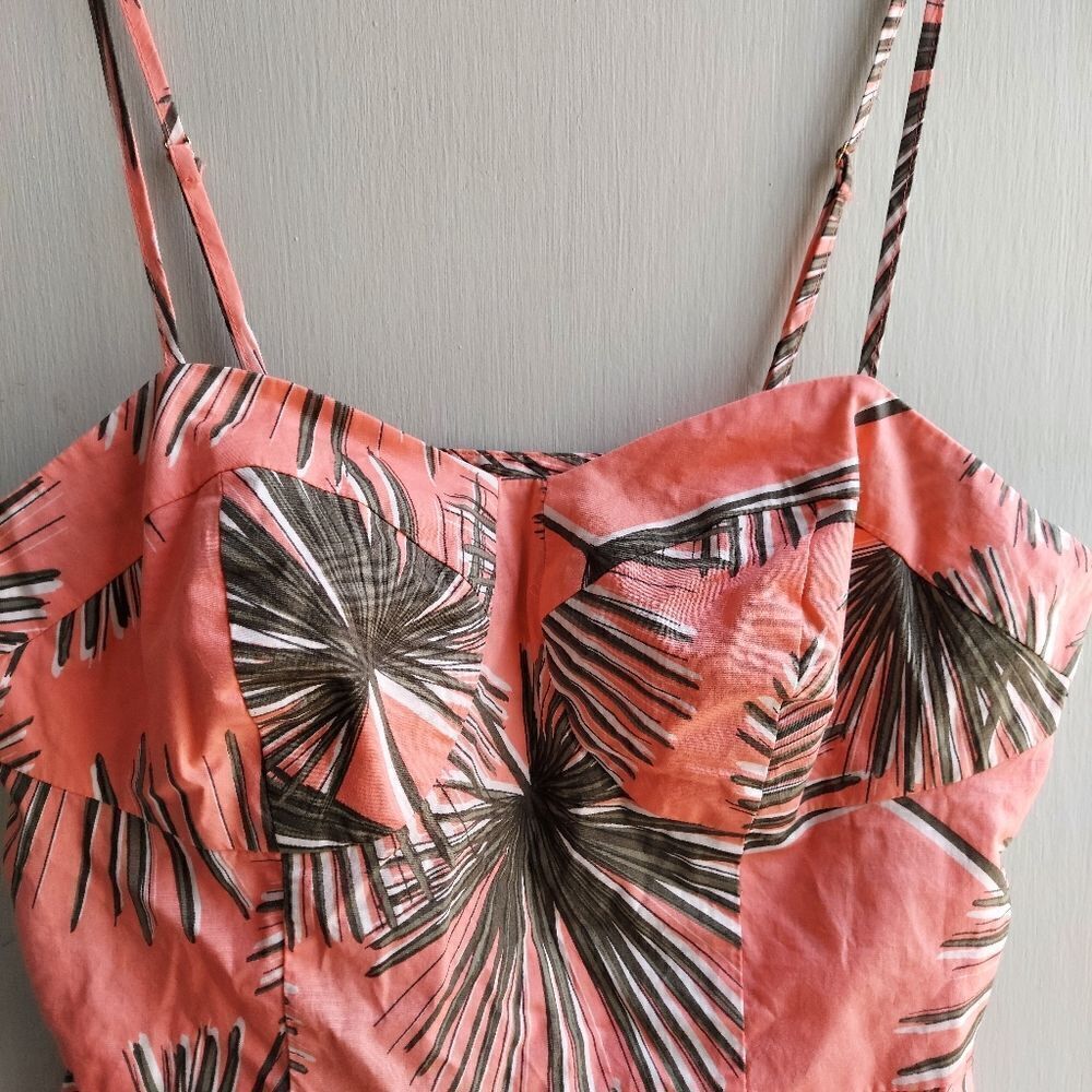 Bustier Summer Top " A New Day" Tropical Crop Top Size M - Picture 2 of 6